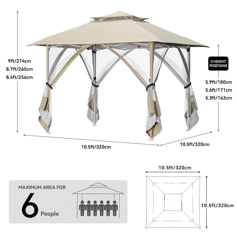 Outdoor Pop-Up Gazebo Tent With Soft Top
