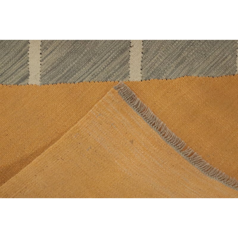 Hand Woven Oriental 100% Wool Carpet Southwestern All-Over Greys & Charcoal Kilim Area Rug - 9' 7'' X 8' 1''