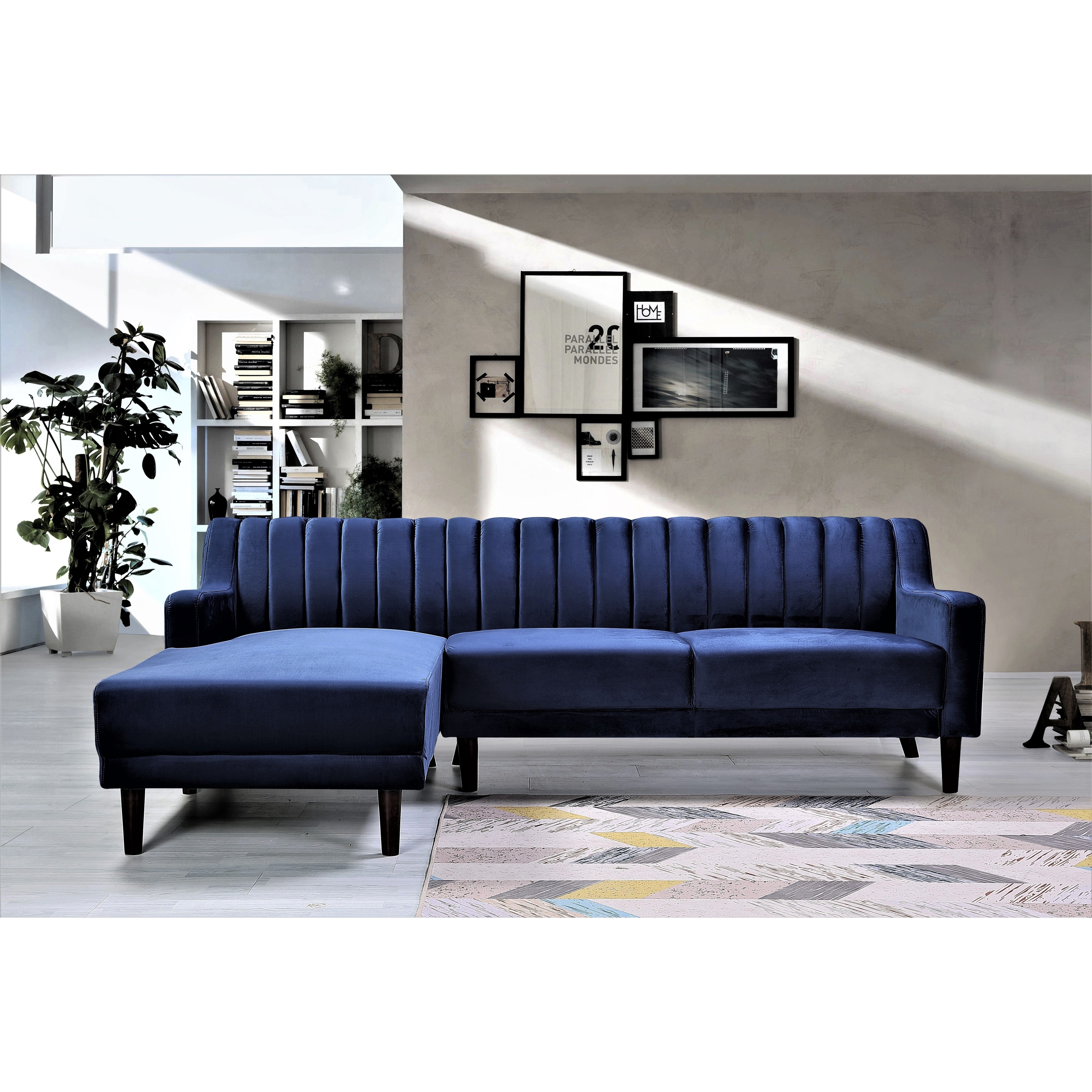 Mid century modern velvet cheap sectional sofa