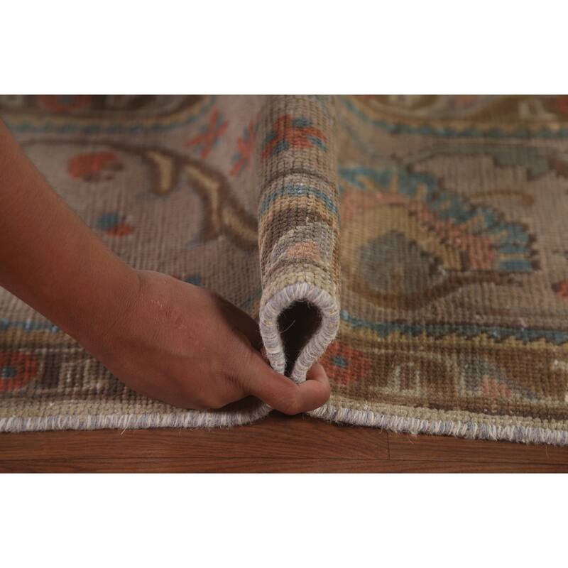 Distressed Over-Dyed Tabriz Persian Vintage Rug Oriental Wool Carpet - 8'1"x 11'0"