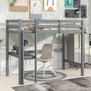 Multifunctional Loft Bed Twin Size Loft Bed with Built-in Desk