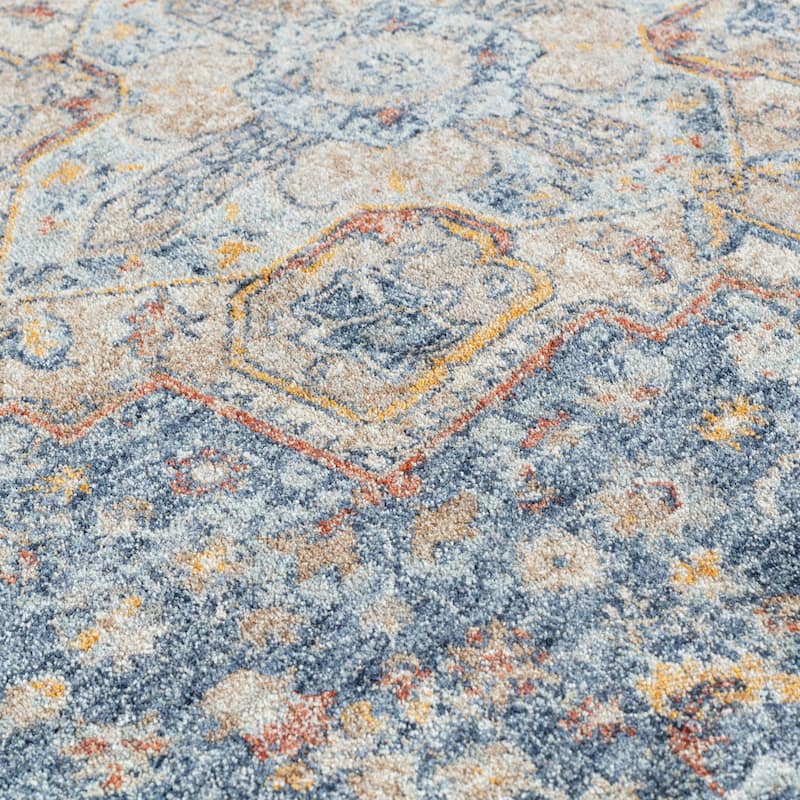 Stelios Collection Navy Transitional Area Rug