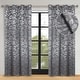 preview thumbnail 116 of 124, Superior Leaves Machine Washable Room Darkening Grommet Blackout Curtains, Set of 2 70" x 84" - Nickel Black