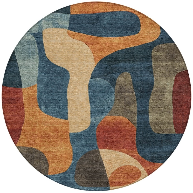 HomeRoots Abstract Transitional Rectangle Outdoor Rug