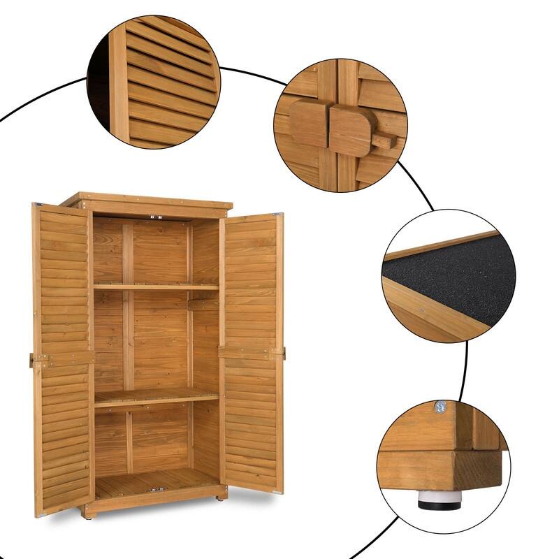 2.8 ft. W x 5.2 ft. H Garden Solid Wood Tool Storage Shed