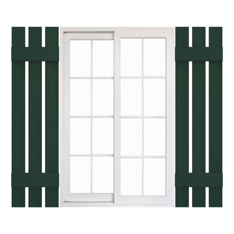 Mid-America Vinyl, Standard Size Three Board Spaced Shutters - 12"W x 39"H - 122 - Midnight Green