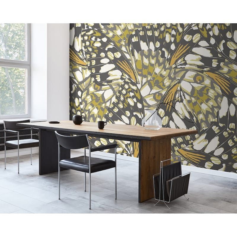 Brewster Origin Murals Butterfly Wings Chartreuse Wall Mural - N/A