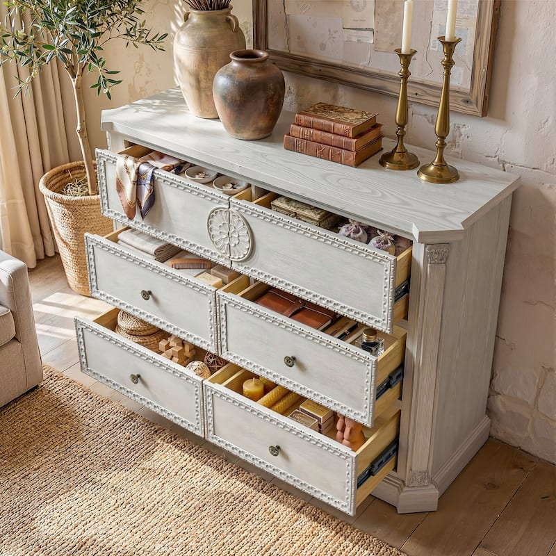 Solid Wood Dresser with 5 Drawers Chest Fully Assembled Storage Cabinet for Living Room or Bedroom