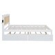preview thumbnail 47 of 58, Versatile Pull-Out Bed,Full Size Elegant Bed Frame with Rattan Headboard and Sockets