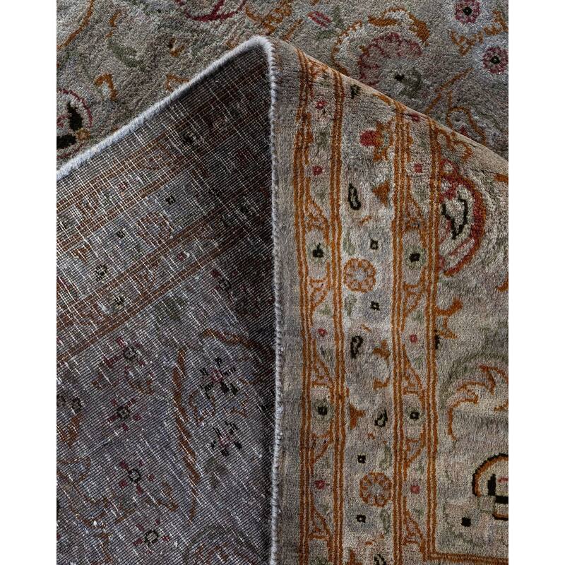 Overton Hand Knotted Wool Vintage Inspired Modern Contemporary Overdyed Gray Area Rug - 8' 2" x 9' 9"
