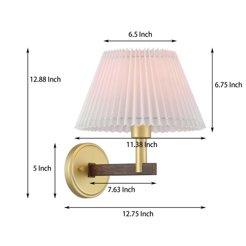 Acroma 1-light Modern Statement Sconce Fabric Wall Light - 11.4'' W * 12.5'' D * 12.8'' H