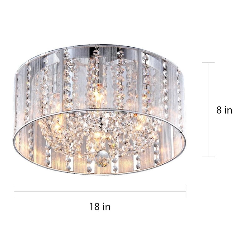 Addison White 16-inch Crystal Flush Mount (color optional)
