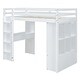 preview thumbnail 10 of 32, Twin Size Solid Wood Loft Bed with Desk,Shelves,and LED Light
