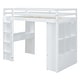 preview thumbnail 5 of 9, White Full Size Loft Bed with Large shelves, Writing Desk and LED Light