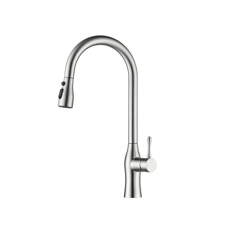 Topcraft Single Handle Pull Down Kitchen Sink Faucet - Brushed Nickel