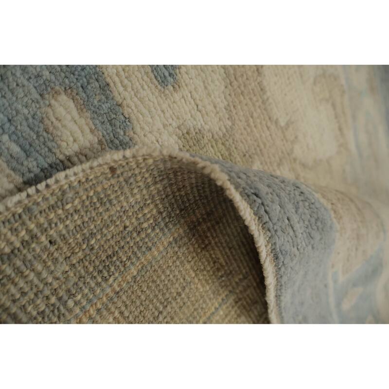 Hand Knotted Oriental 100% Wool Carpet Transitional All-Over Greys & Charcoal Oushak Area Rug - 14' 0'' X 10' 2''