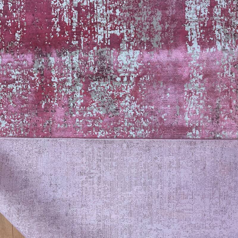 HERAT ORIENTAL Turkish Modern Erased Design Wool & Silk Runner - 3'3" x 9'10"