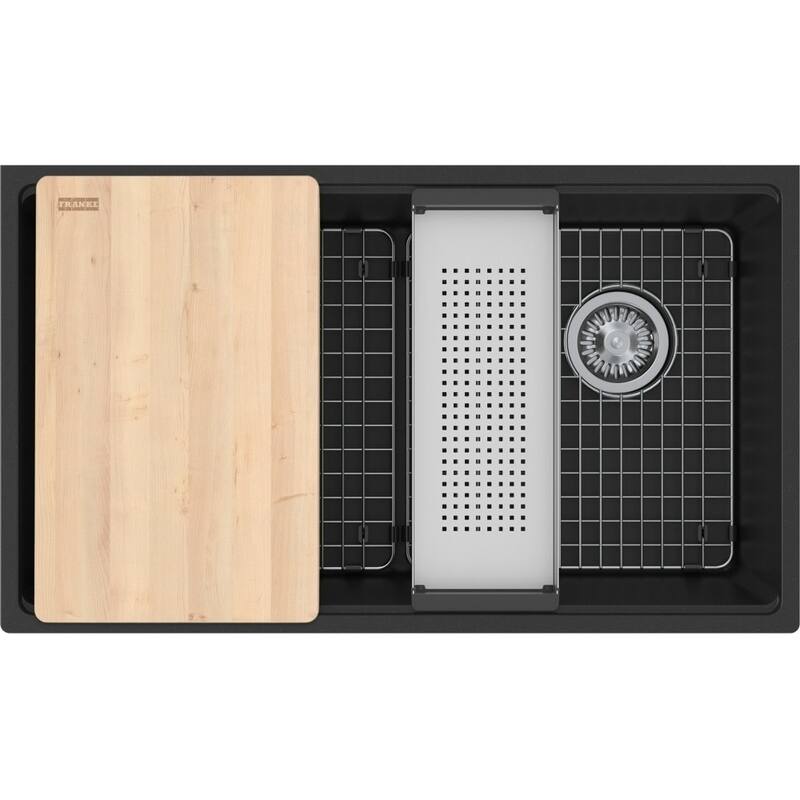 Franke MAG11031OW-WKC Maris 33" Undermount Single Basin Granite - Matte Black