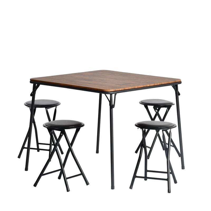 Homy Casa Set 2/4 Black Metal Folding Stools Portable Home & Events