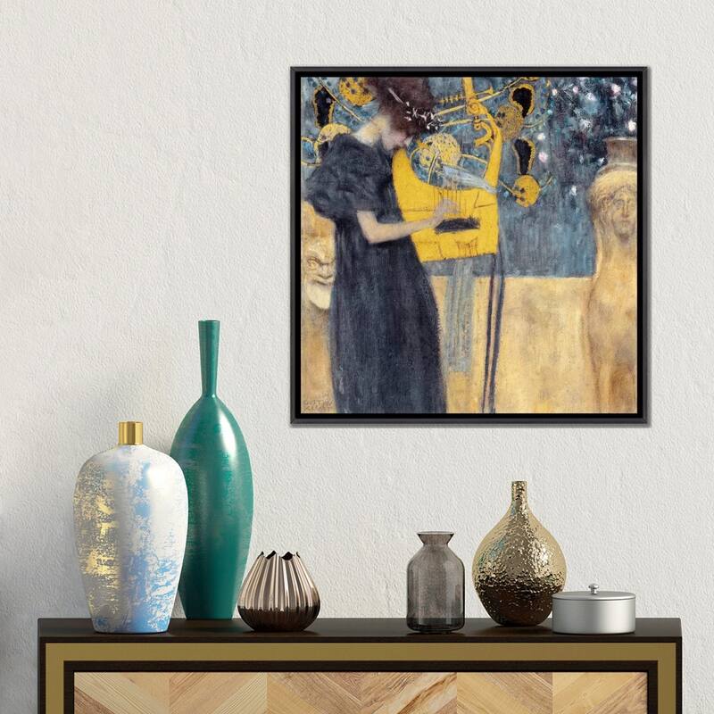 iCanvas "Musik 1895" by Gustav Klimt Framed