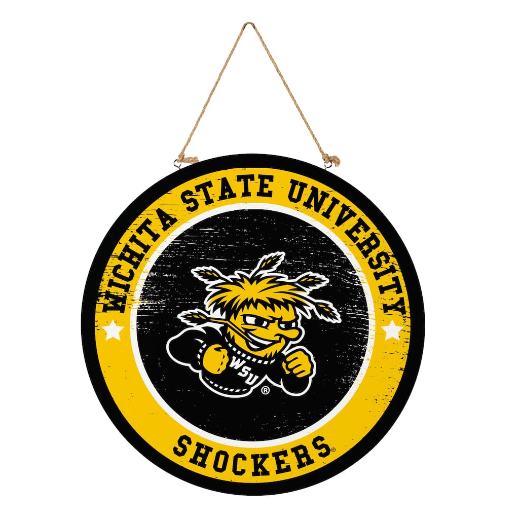 Wichita State University Wooden Door Decor Wall Sign - Multi-Color