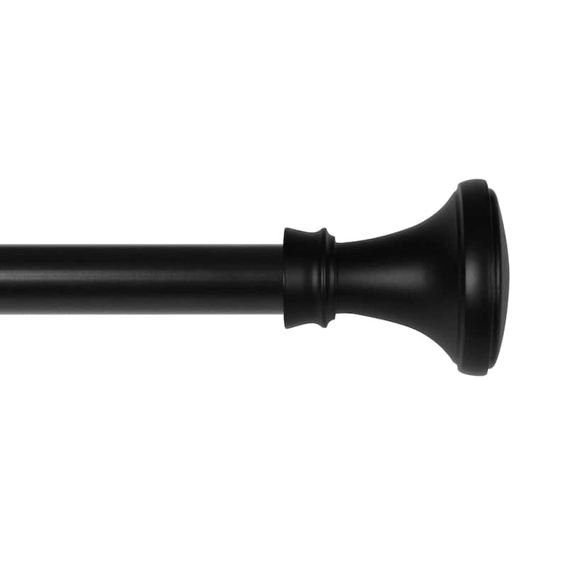 Lumi 5/8" Single Curtain Rod Set Pewter/ Matte Black- Trumpet finials