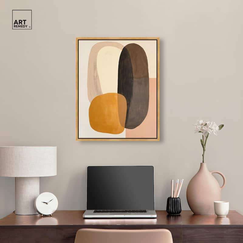Burnt Ochre Orbit Canvas by Art Remedy