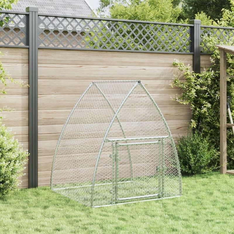 vidaXL Rabbit Hutch Bunny House Animal Enclosure Silver Galvanized Steel