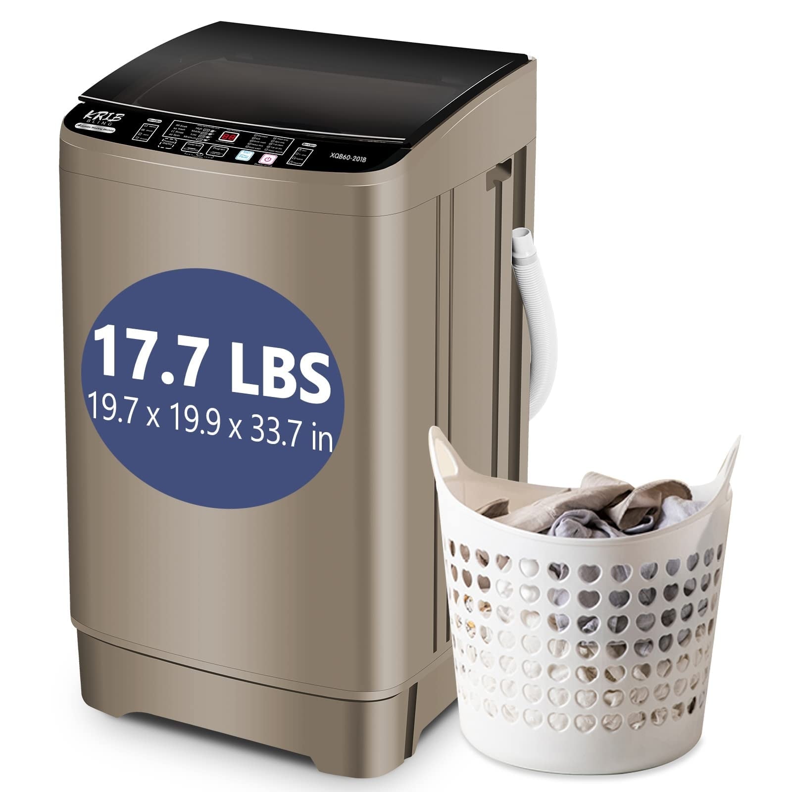 1.4 cu.ft. Full-Automatic Washing Machine with Drain Pump,17.7 lbs