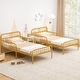 preview thumbnail 9 of 25, Twin Size Bed Frame with Headboard and Safety Side Guardrails-Black