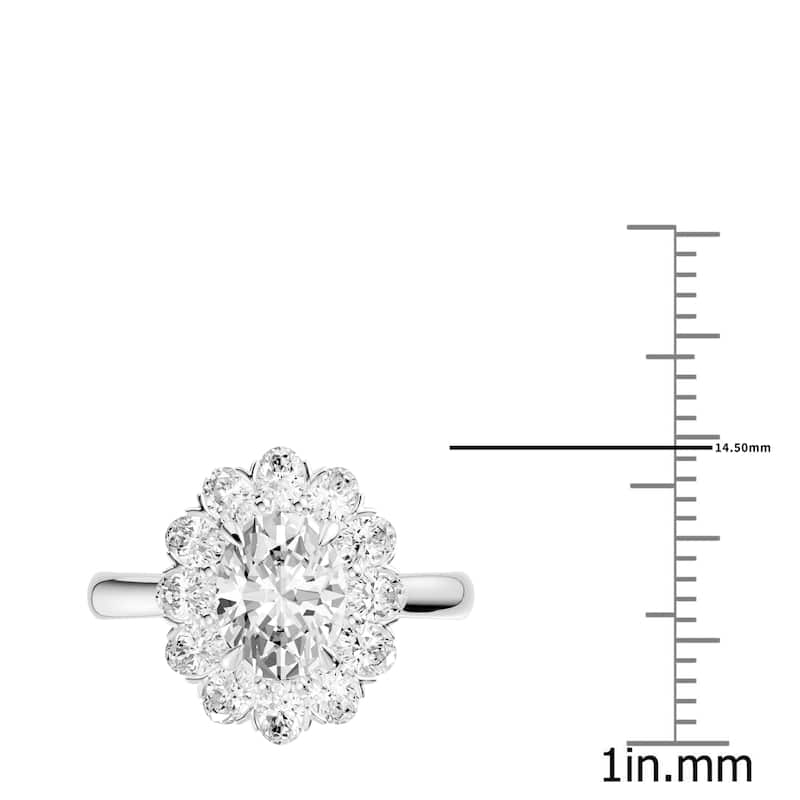 AEON Seraphine Spark Oval 2.50ct Lab Grown Diamond Cluster Double Halo Ring