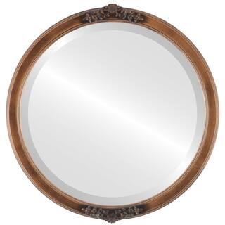 Athena Framed Round Mirror in Sunset Gold