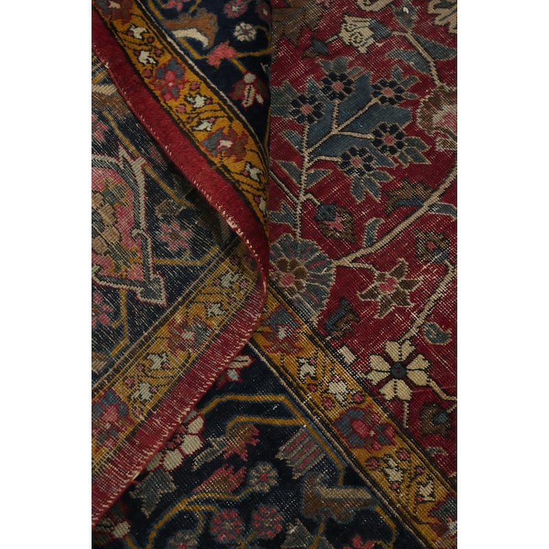 Hand Knotted Oriental 100% Wool Carpet Traditional Geometric Red Sarouk Area Rug - 14' 6'' X 11' 0''