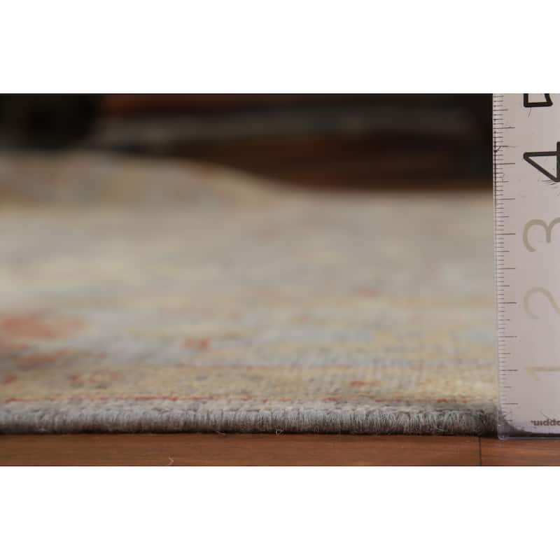 Hand Knotted Oriental 100% Wool Carpet Transitional All-Over Greys & Charcoal Oushak Area Rug - 11' 9'' X 8' 8''