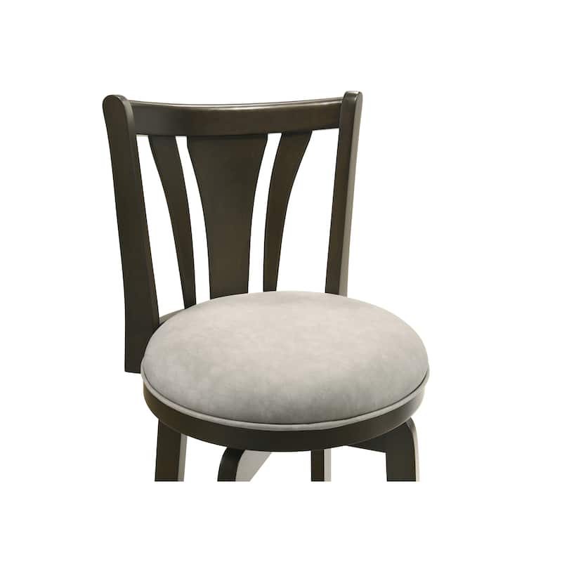 Elle Modern Swivel Bar Stool, Upholstered Counter Height Chair with Wood Frame