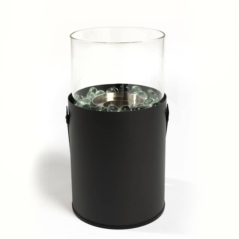 6.3 in. W x 6.3 in. D x 11.8 in. H Round Gel Burning Outdoor Portable Mini Fire Pit