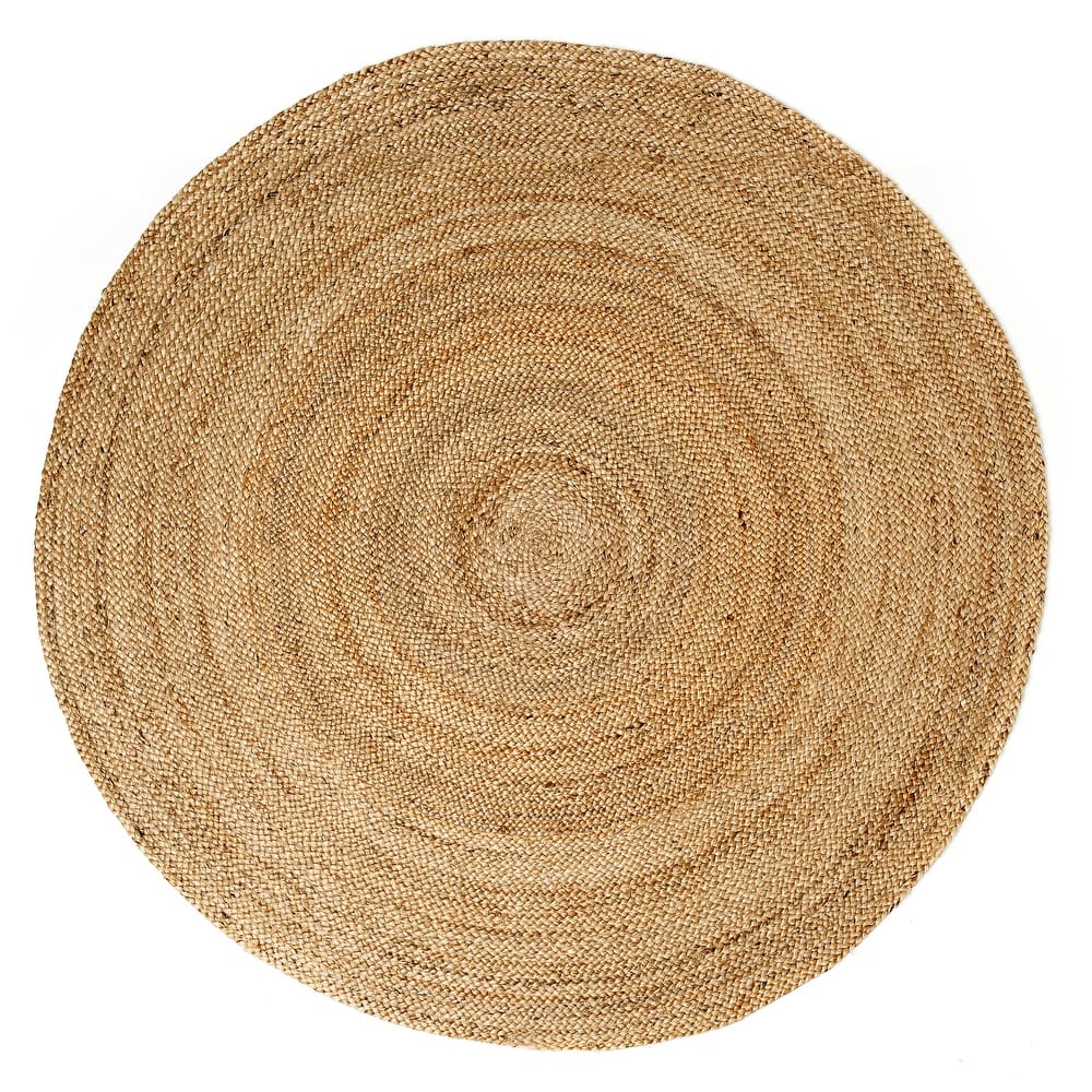 Jani Tara Braided Natural Jute Area Rug - Kerala Round Rug, 4-Feet, Durable, Superior Quality