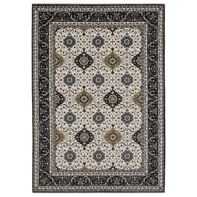 Style Haven Victoria Panel Medallions Red/ Navy Area Rug