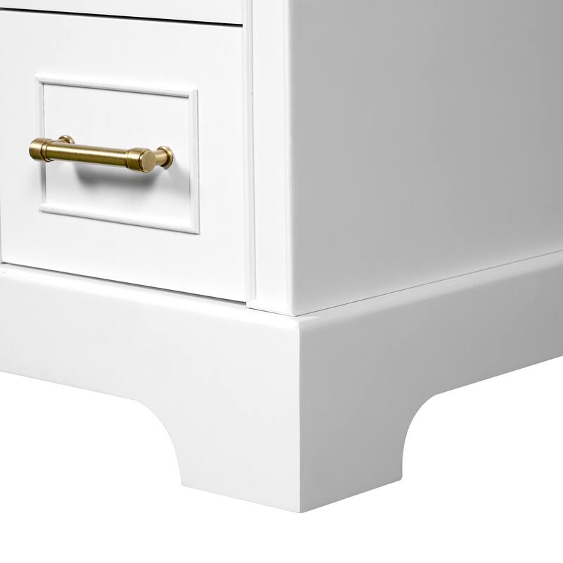 Freestanding Bathroom Vanity Cabinet with Ceramic Sink, 36" Undermount Bathroom Sink Cabinet with Storage Drawers - 36 Inch