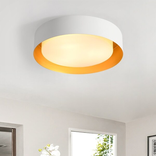 Modern Minimalist 2 3 5 Lights Metal Shaded Drum Flush Mount Ceiling Light On Sale Bed Bath Beyond 35682605