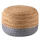 The Curated Nomad Camarillo Modern Cylindrical Jute Pouf - Light Grey/Beige