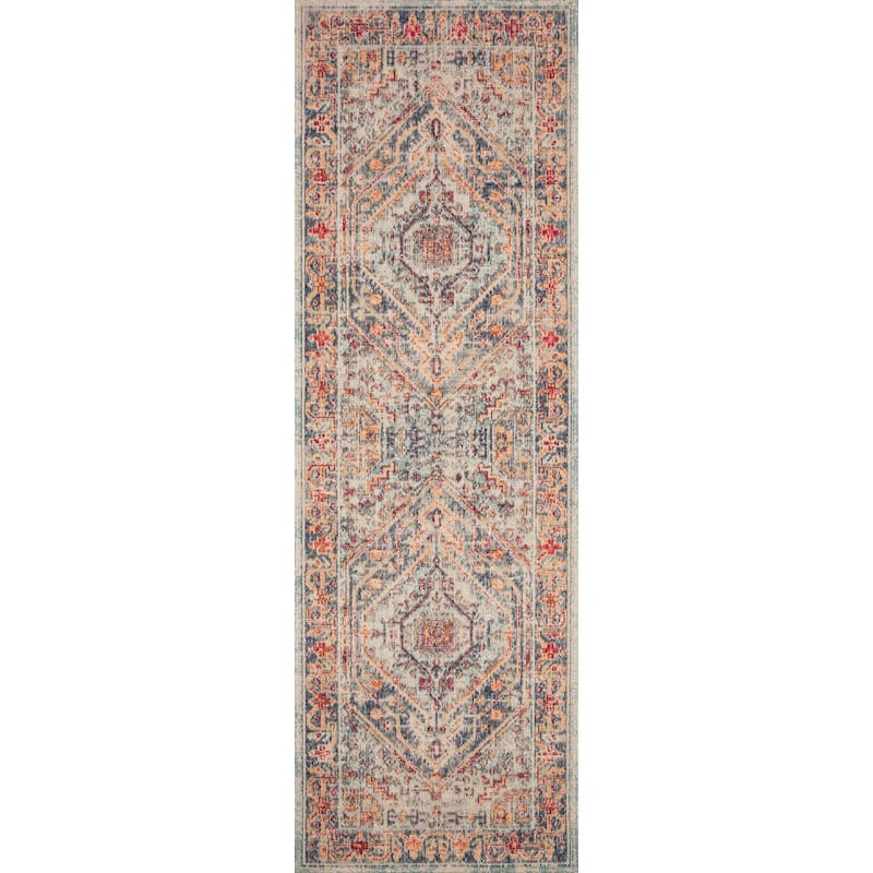 Alexander Home Katherine Boho Vintage Diamond Medallion Rug