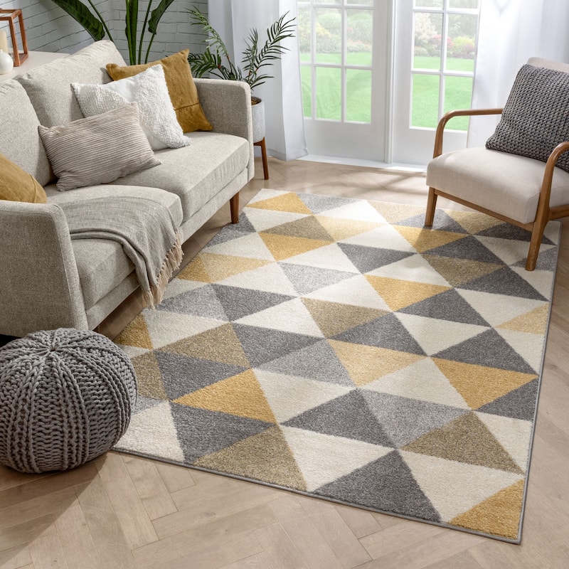 Well Woven Mid Century Modern Geometric Area Rug - 5'3" x 7'3" - 5'3" x 7'3"