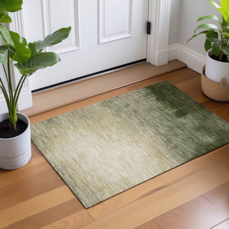 Machine Washable Indoor/ Outdoor Modern Dawn Chantille Rug