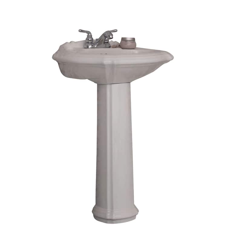 Fine Fixtures Ceramic 22-inch White Pedestal Sink - 22"