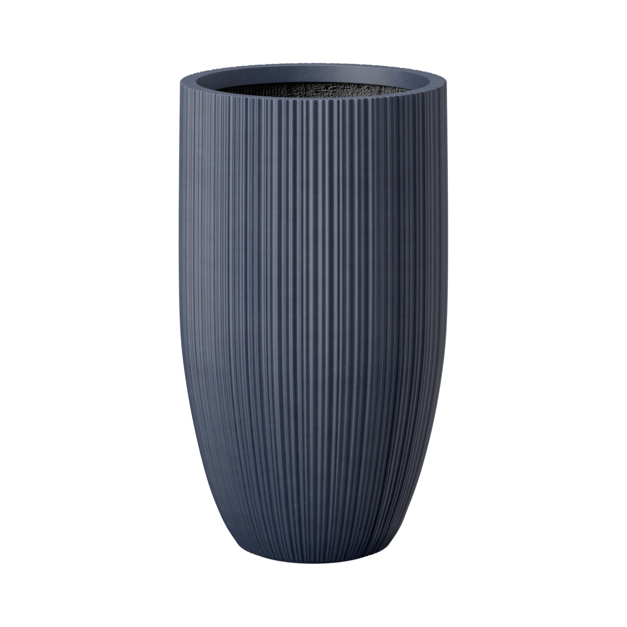 24 Inch Tall Round Concrete Planters for Indoor & Outdoor Use - 13.5" W x 24" H