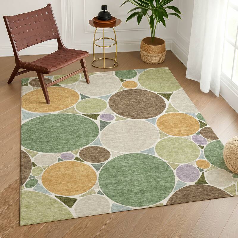 Machine Washable Indoor/ Outdoor Contemporary Rowan Chantille Rug