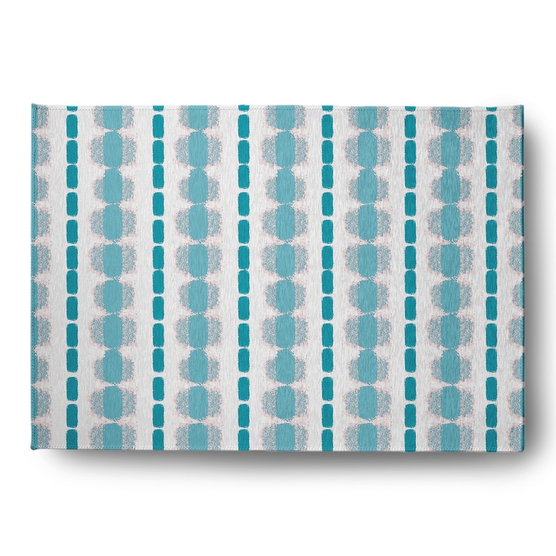 Watercolor Stripe Spring Chenille Rug - Explorer Blue - 5' x 7'