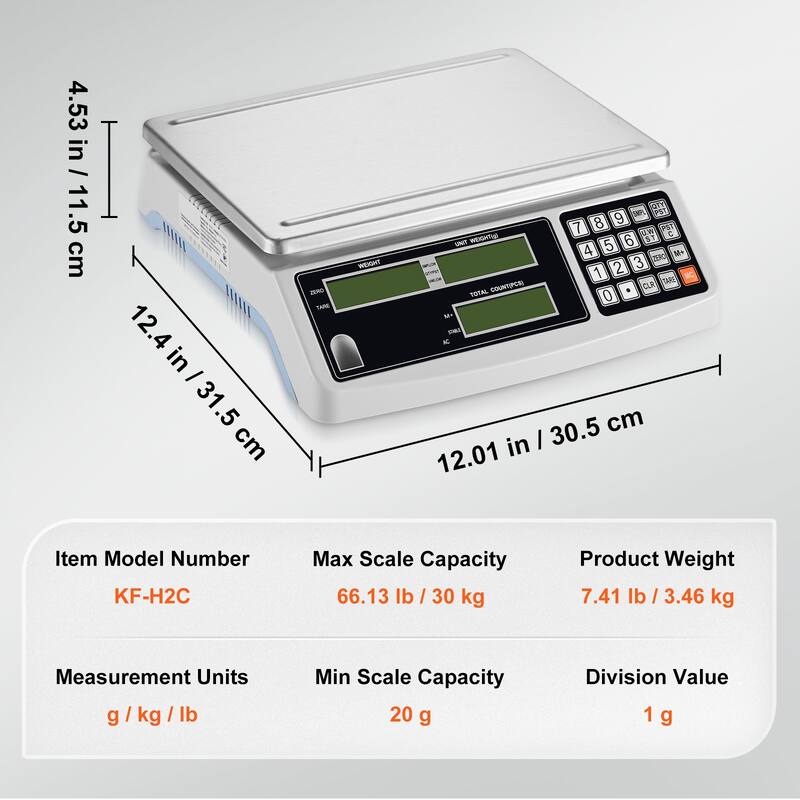 Industrial Counting Scale Inventory Counting Scale Kitchen Jewelry Scale with RS232 Port and LCD Screen