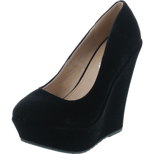 black suede high heels